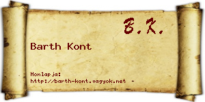 Barth Kont névjegykártya